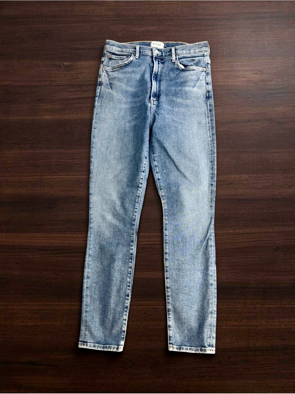 AGOLDE ANTHROPOLOGIE FULL LENGTH PINCH ULTRA HIGH RISE LIGHT BLUE JEANS SIZE 29